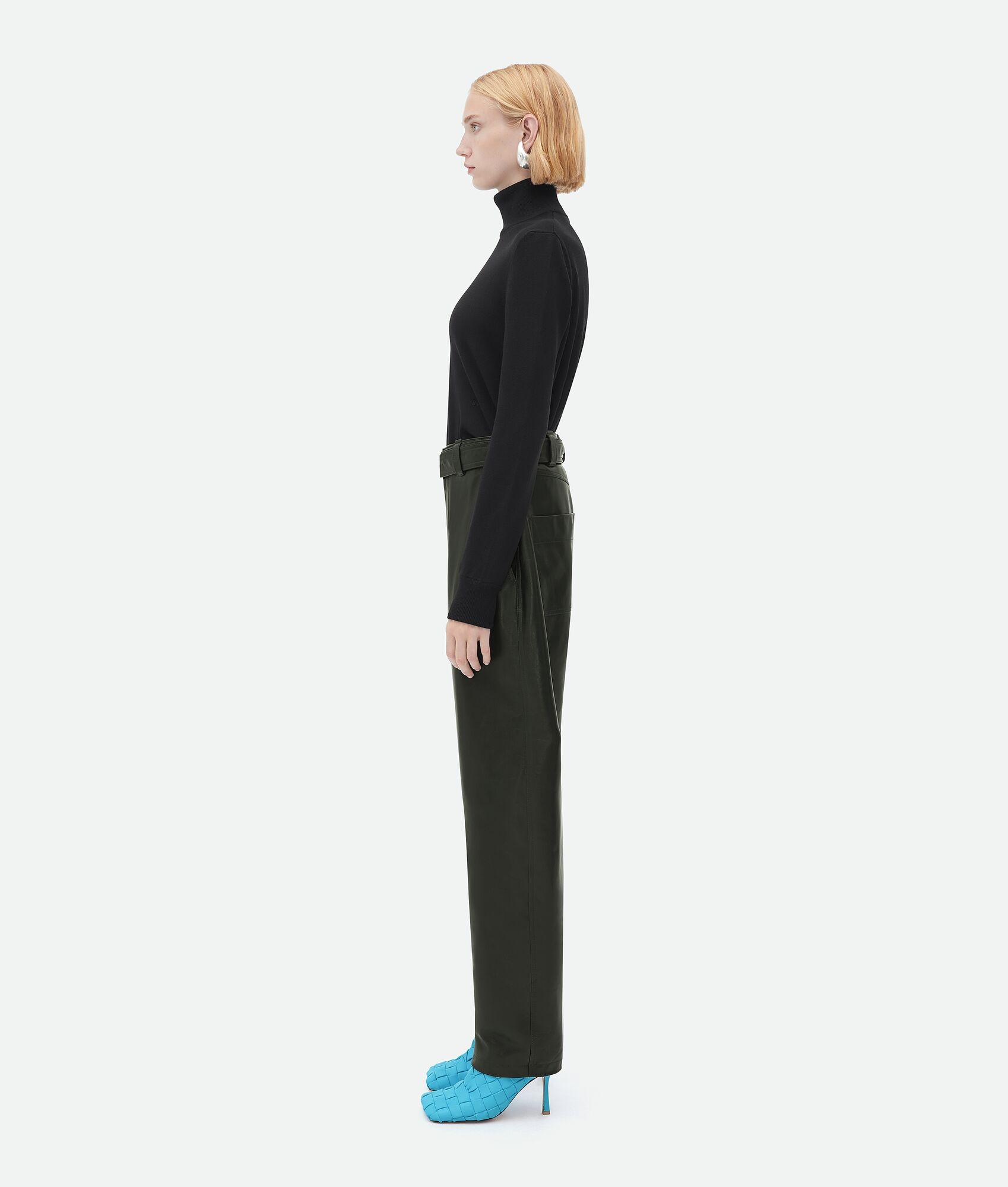 belted leather pants - 2