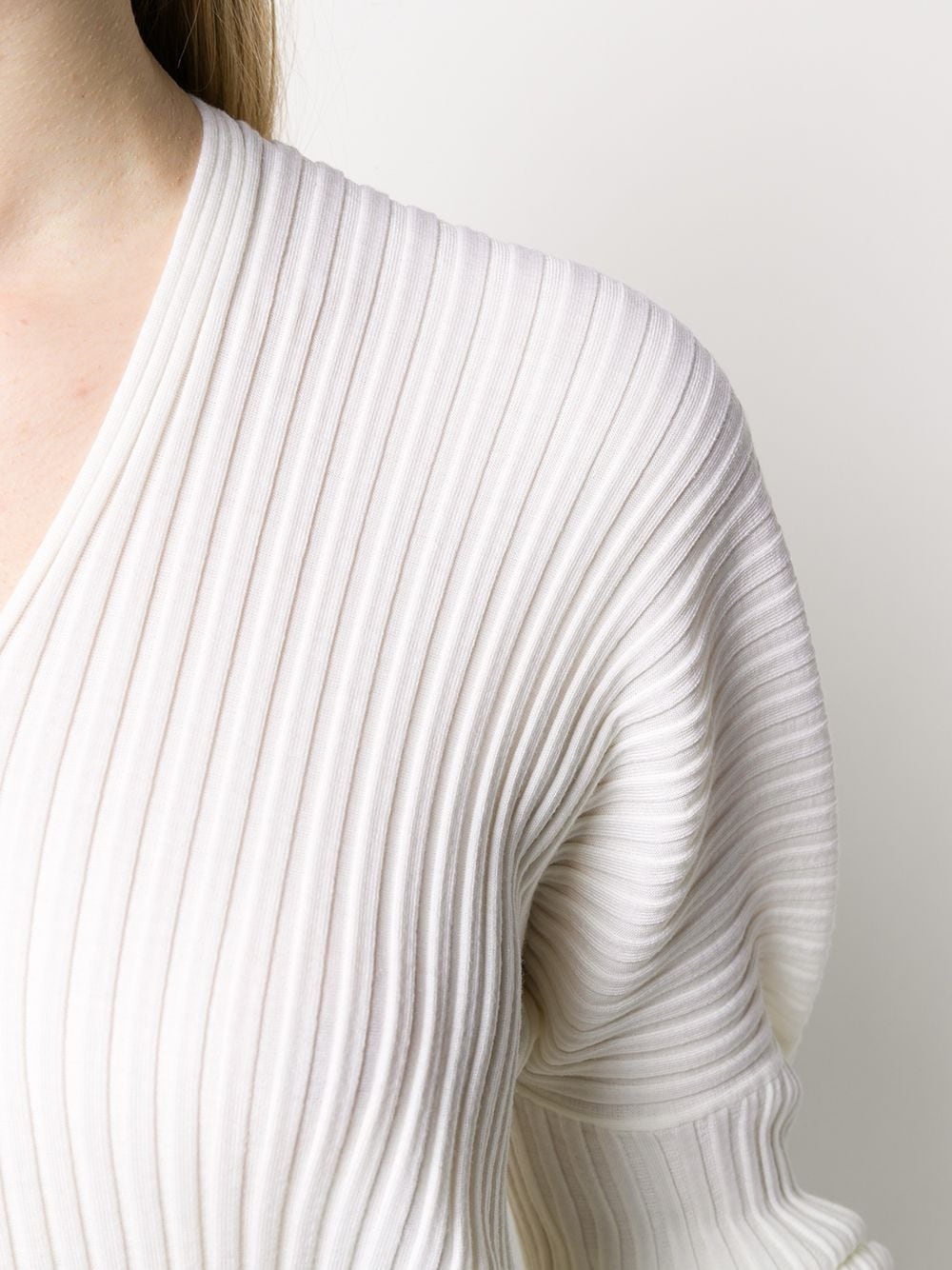 v-neck ribbed jumper - 5