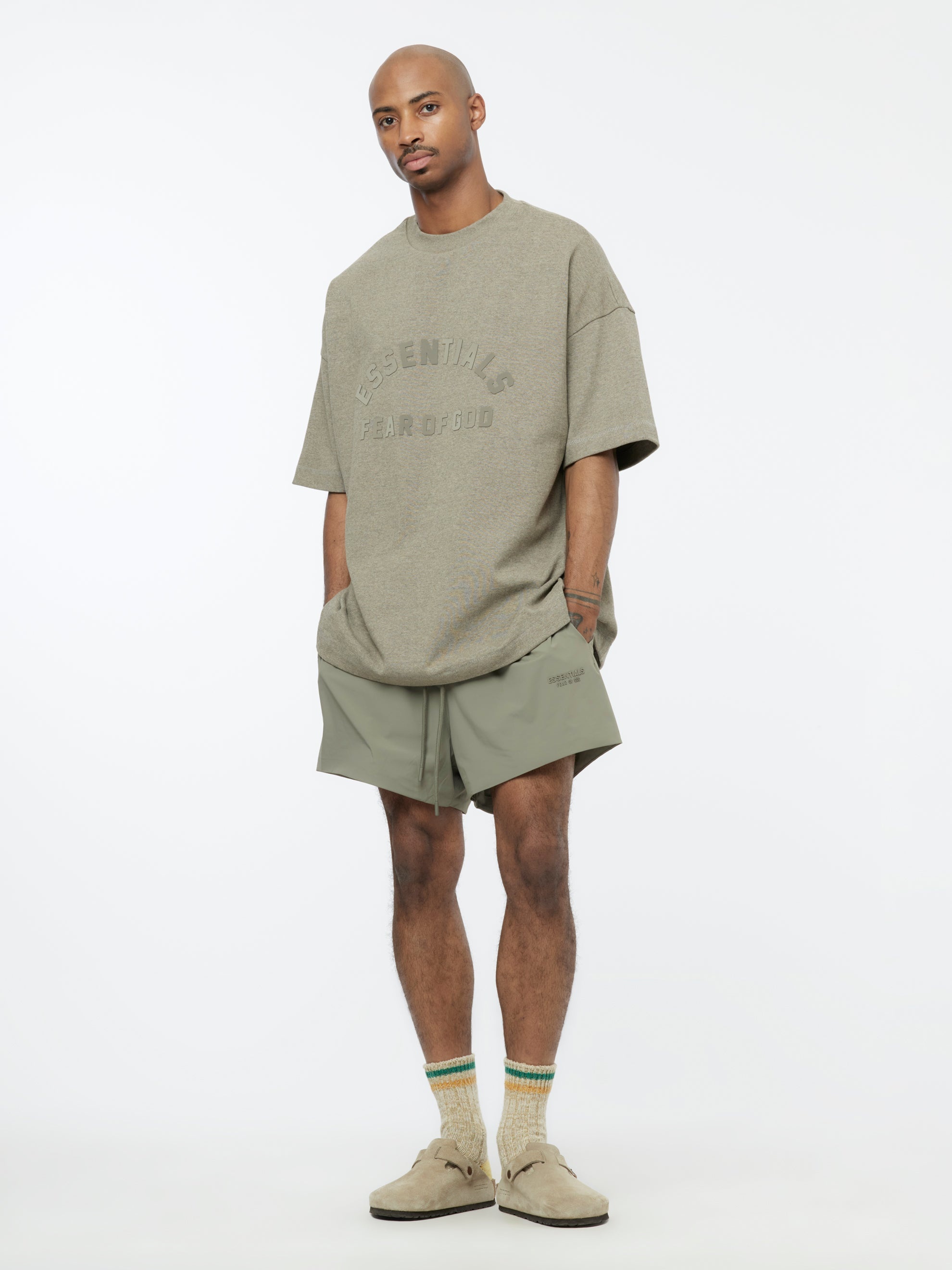 ESSENTIALS ESSENTIALS HEAVY S/S TEE SU24 (HEATHER GREY