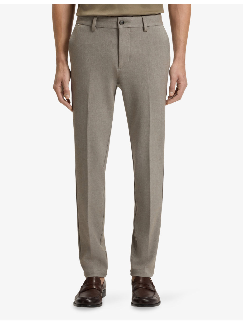 Herringbone Slim-Leg Stretch-Woven Trousers - 3