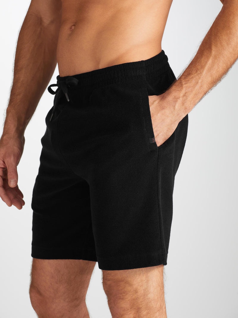 Men's Towelling Shorts Isaac Terry Cotton Black - 7