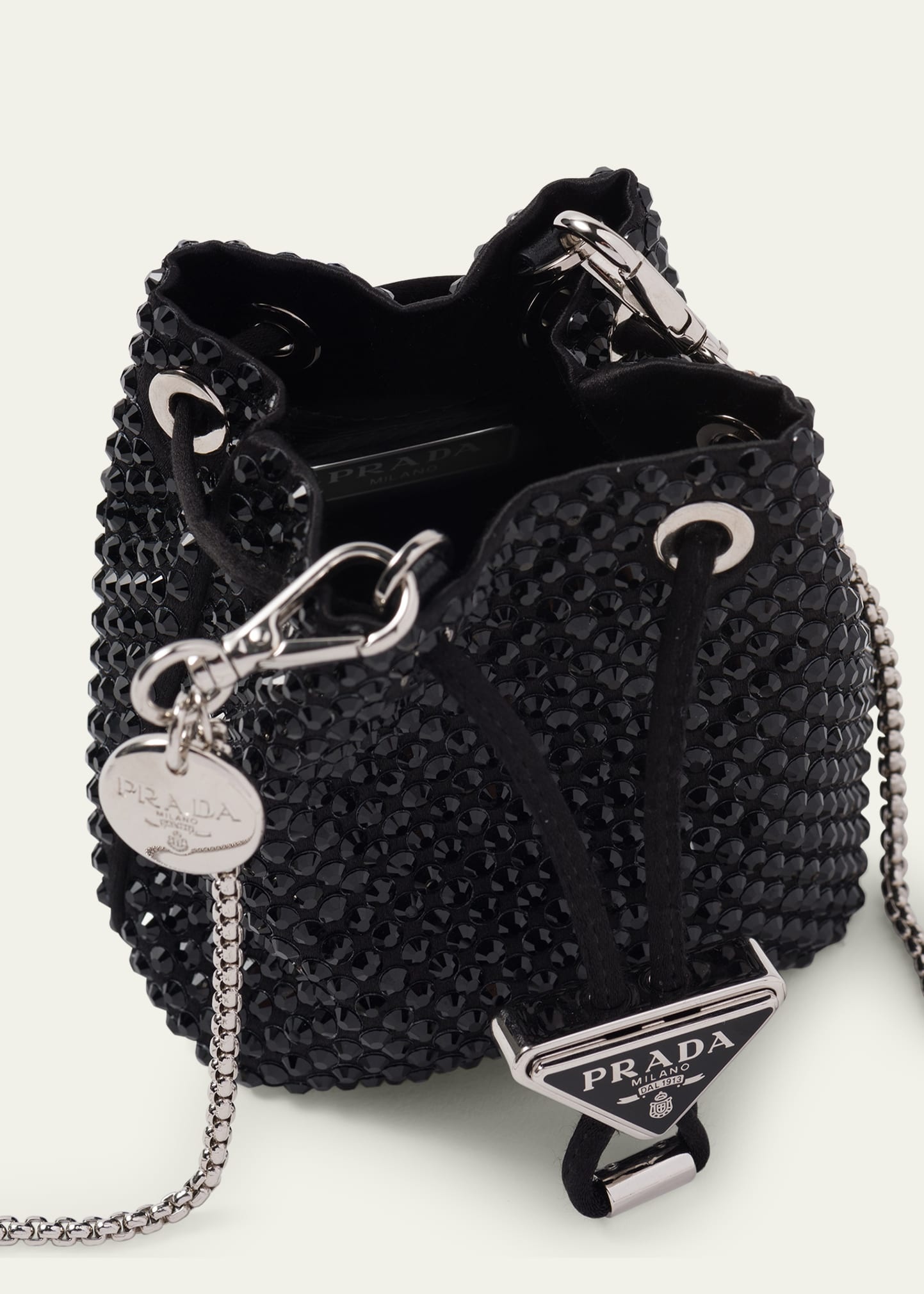 Mini Drawstring Crystal Bucket Bag - 3