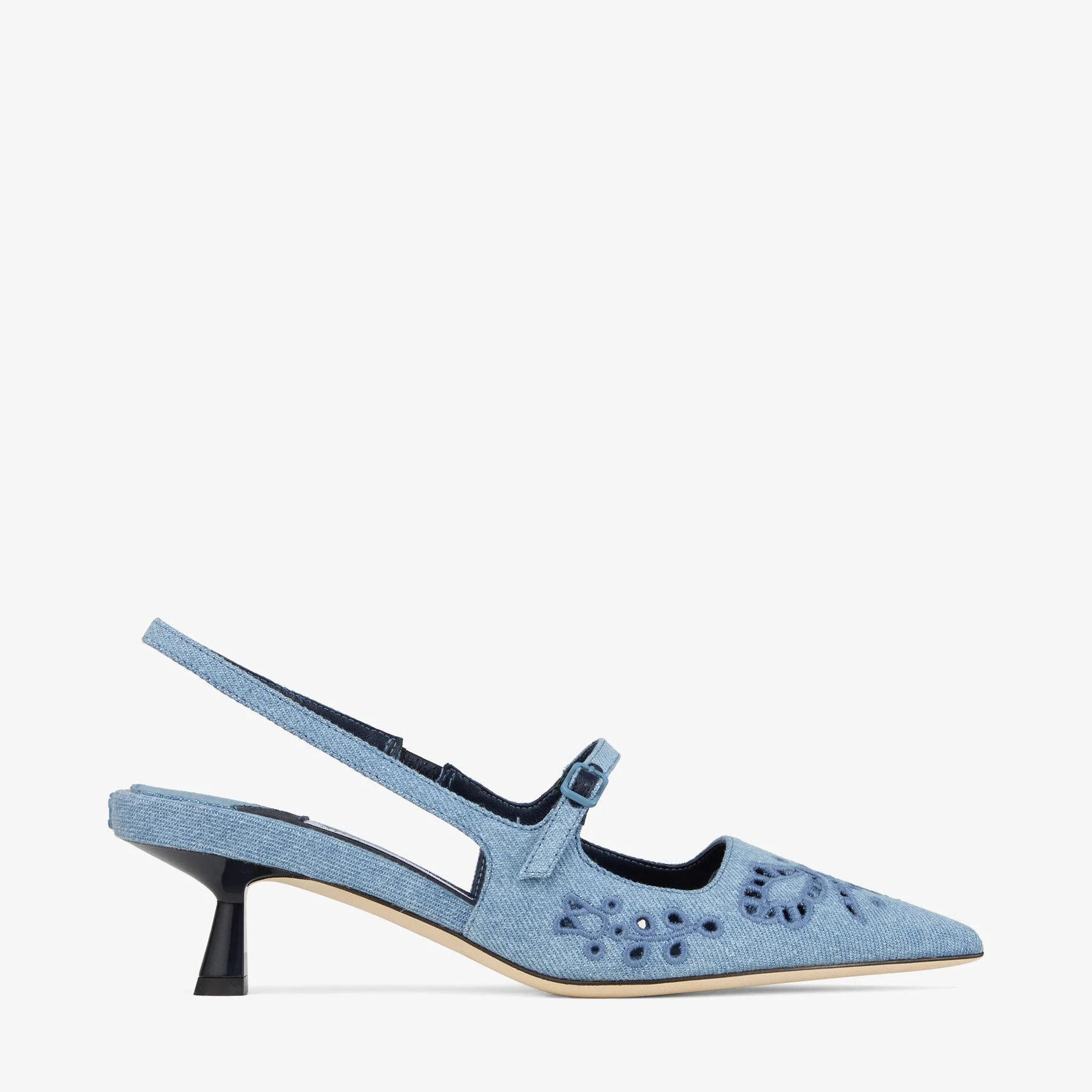 Didi 45
Denim Pumps With Sangallo Embroidery - 1