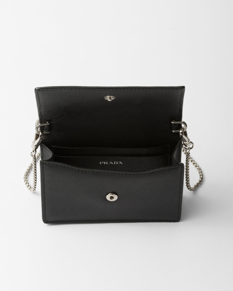 Saffiano leather card holder with shoulder strap 5