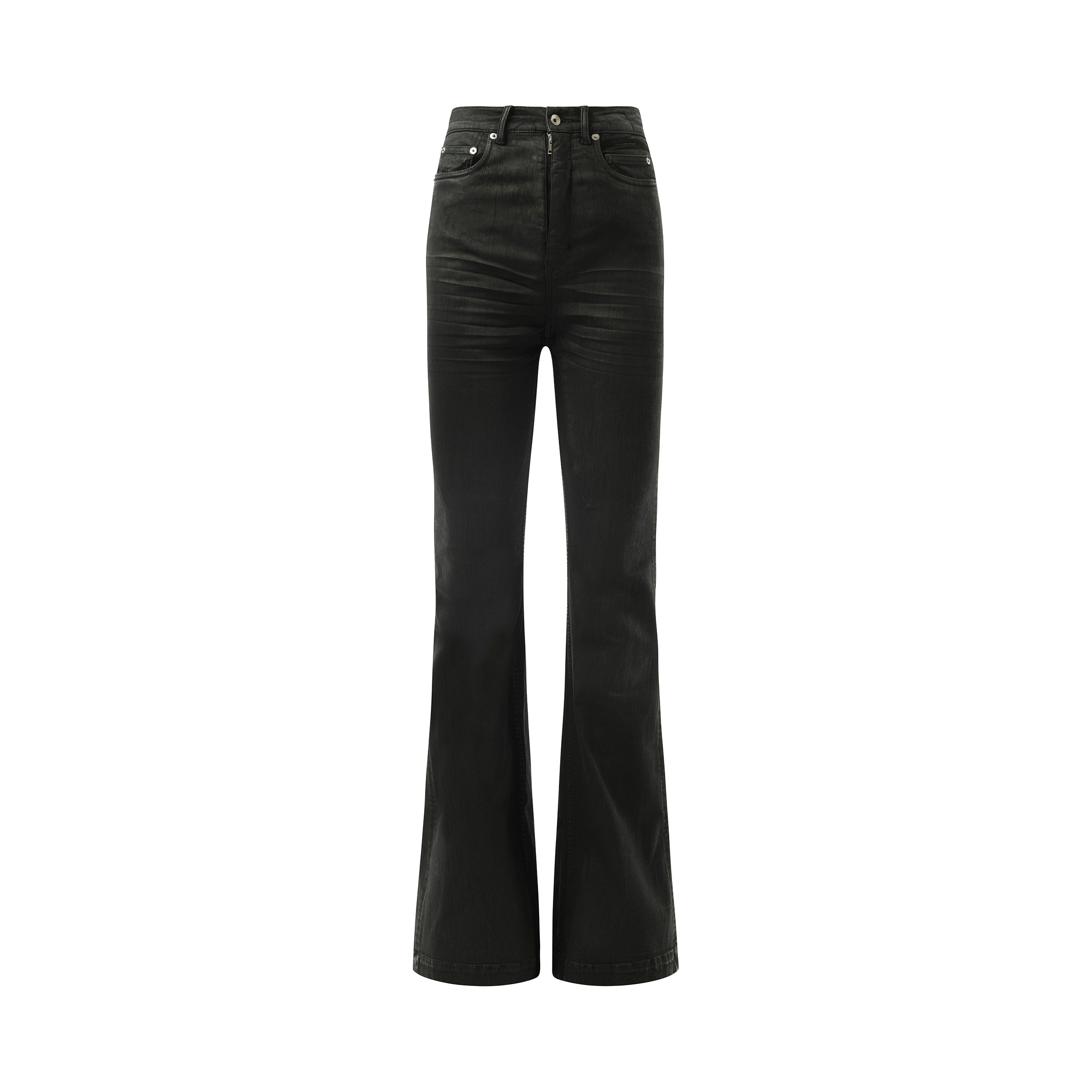 Rick Owens DRKSHDW Bolan Bootcut Denim Pants in Black Wax