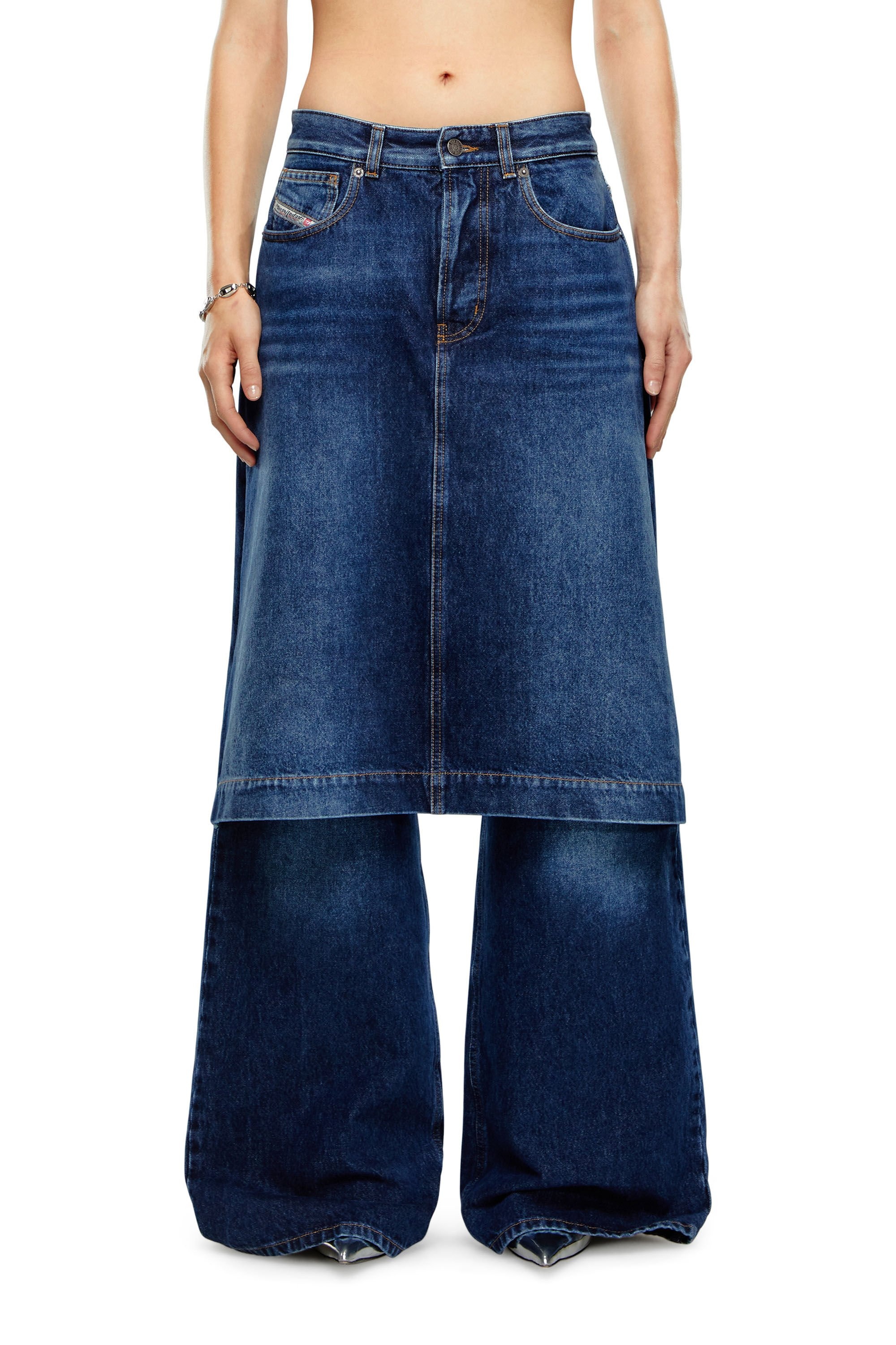 DIESEL◆デニム｜Straight Jeans D-Syren 0cbdg Women's Relaxed Jeans | Black/Dark Grey | Diesel D-Syren