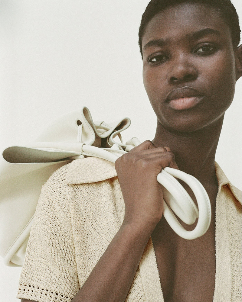 Large Ruched Tote in Shiny Calf 7