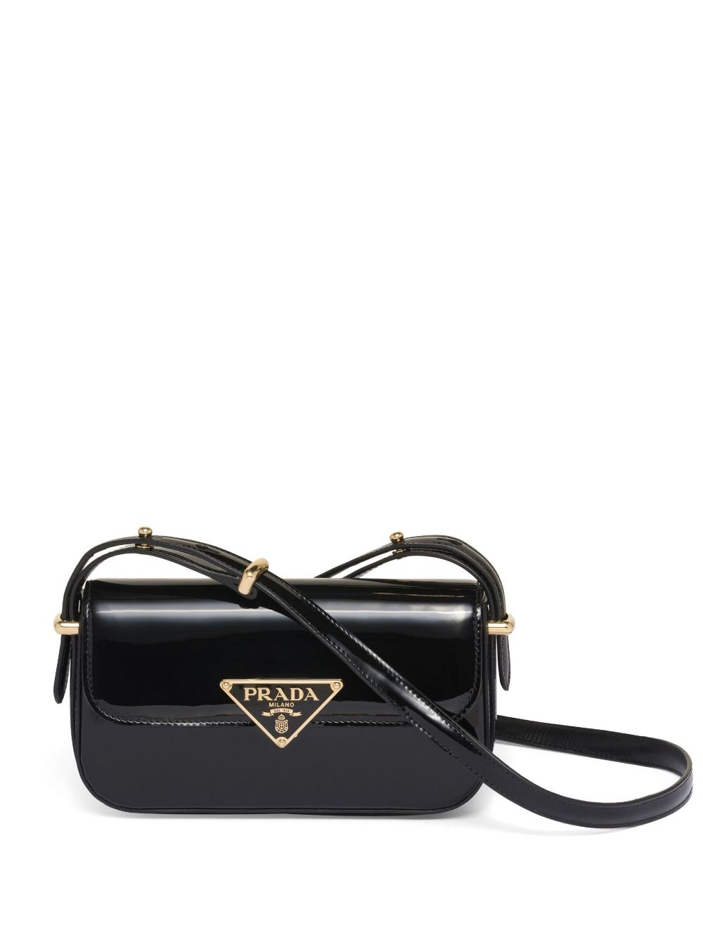 logo-plaque leather shoulder bag - 1