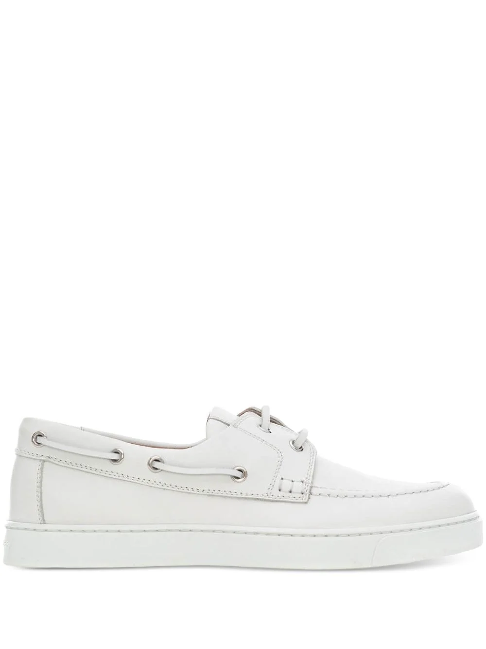 leather lace-up boat shoes - 1