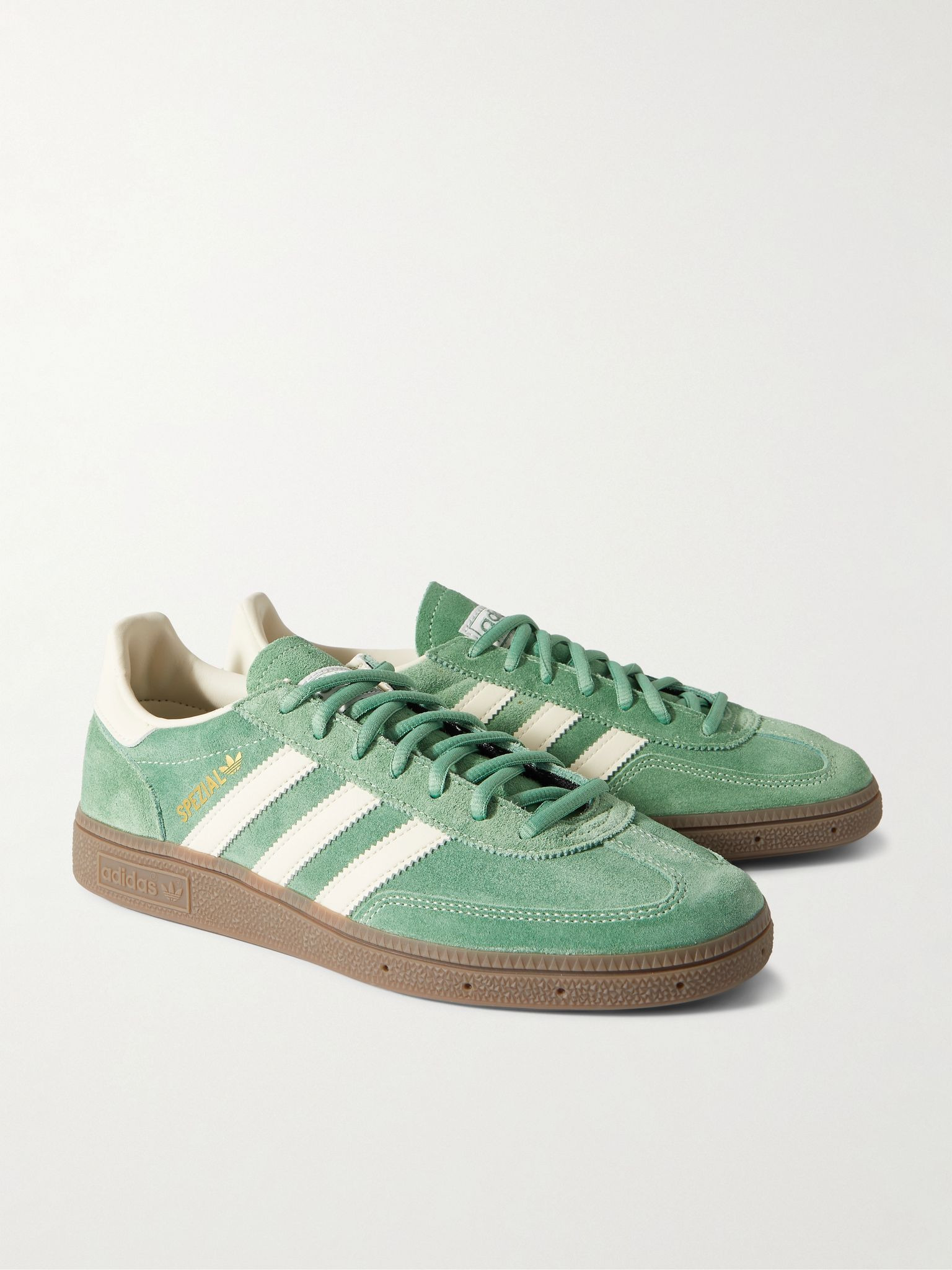 Handball Spezial Leather-Trimmed Suede Sneakers Green - 4