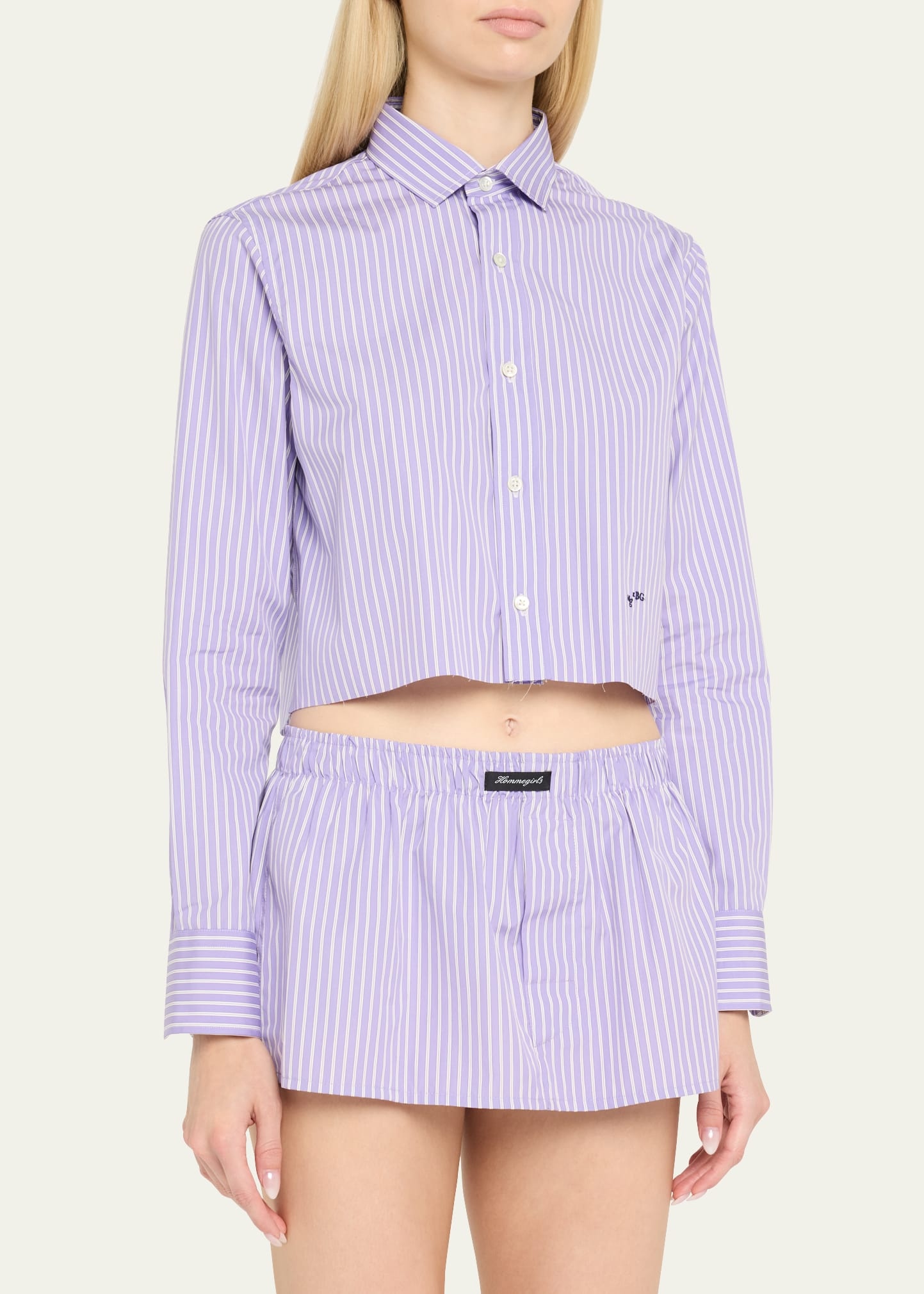Stripe Cropped Shirt - 4