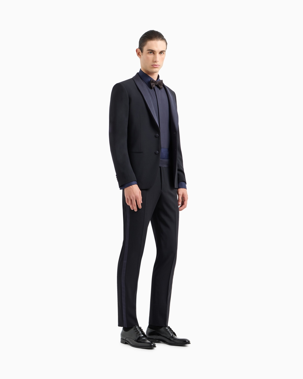Pleated cotton tuxedo shirt - 2