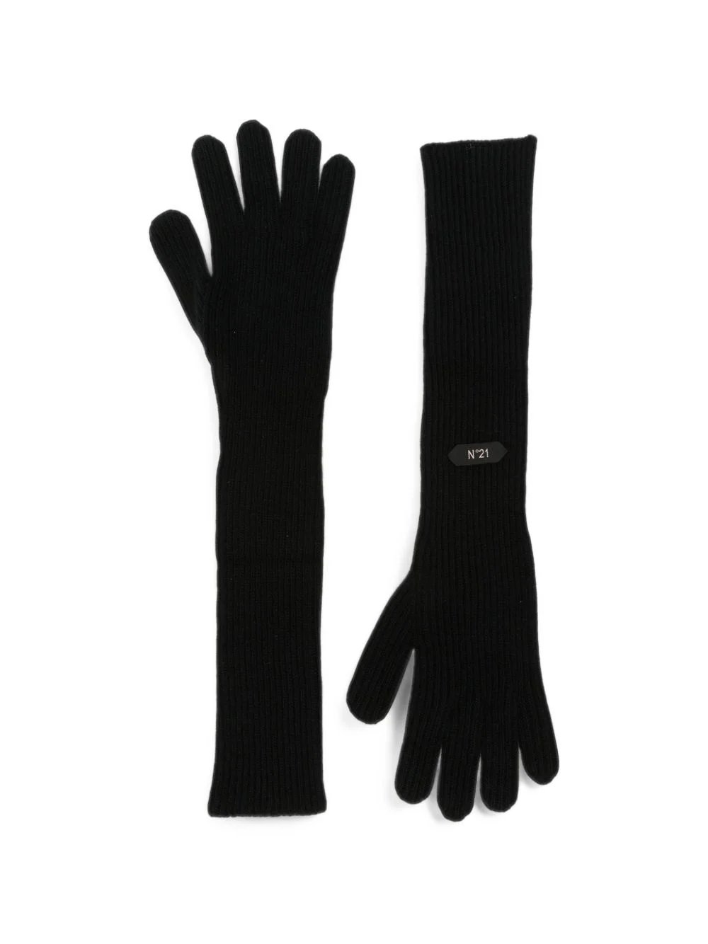 ribbed-knit gloves - 1