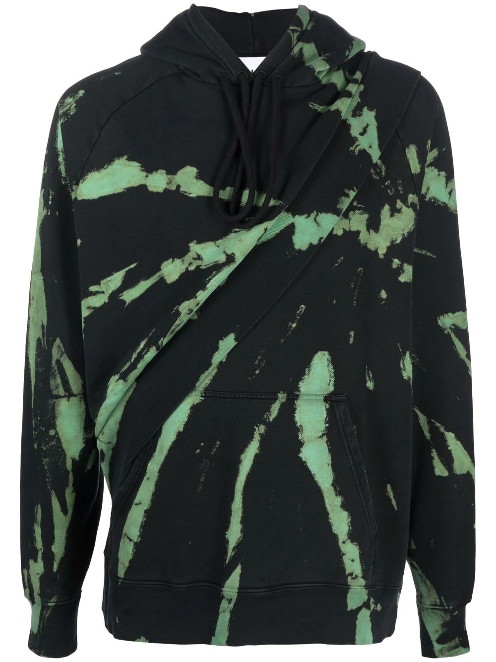 tie dye layered look hoodie - 1