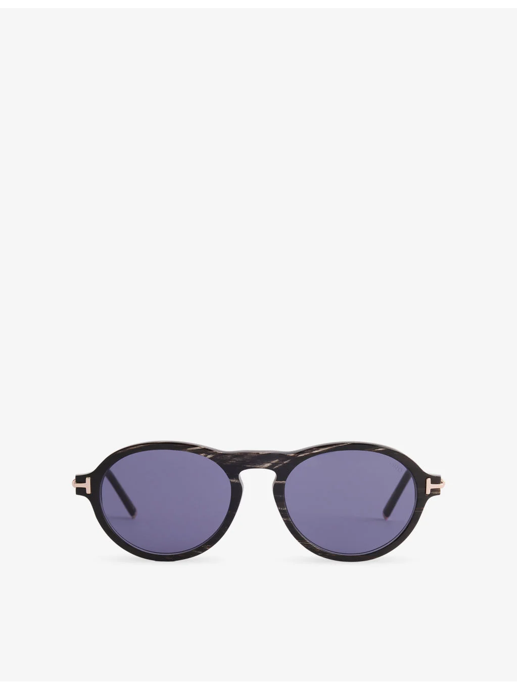 FT1374 Round-Frame Horn and Acetate Sunglasses - 1