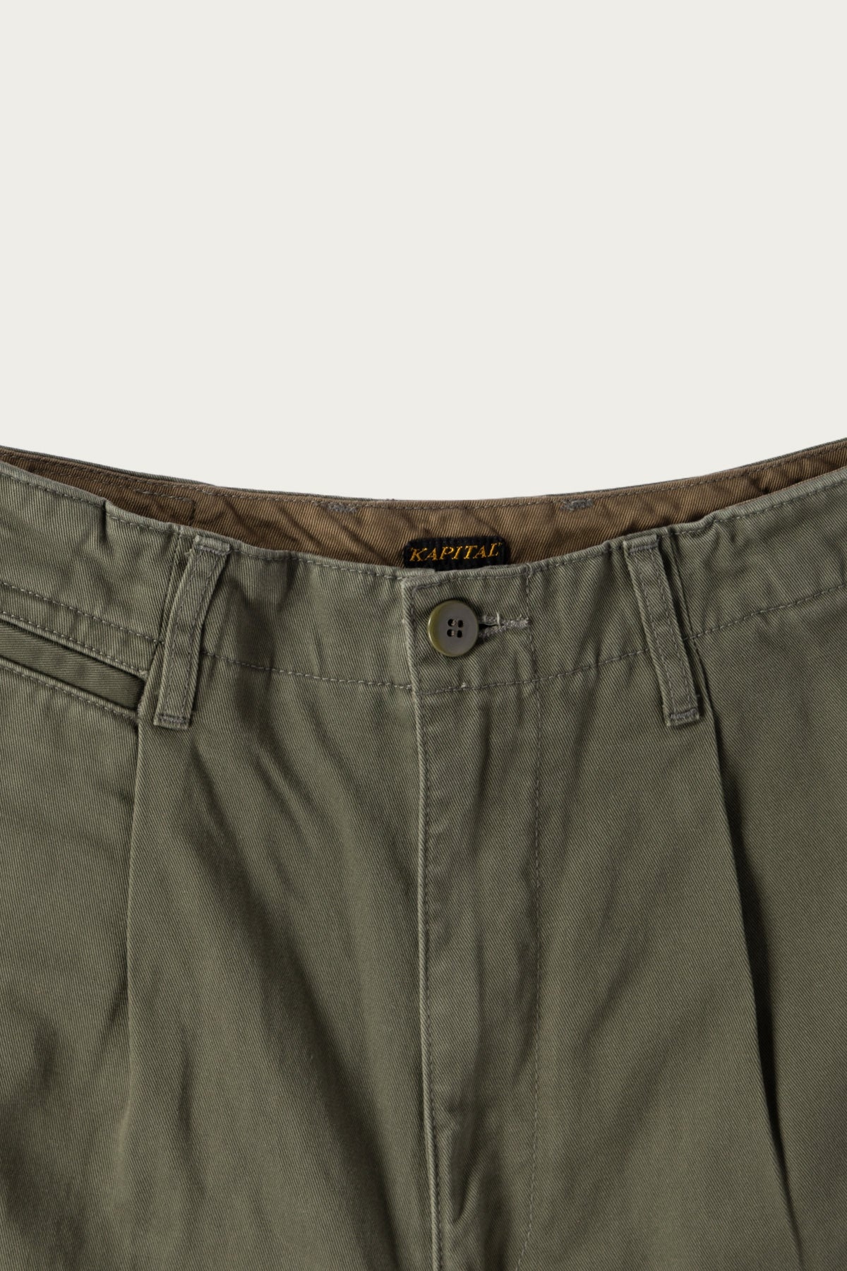 Chino High Waisted NIME Pants (CACTUS Embroidery) - Khaki - 2