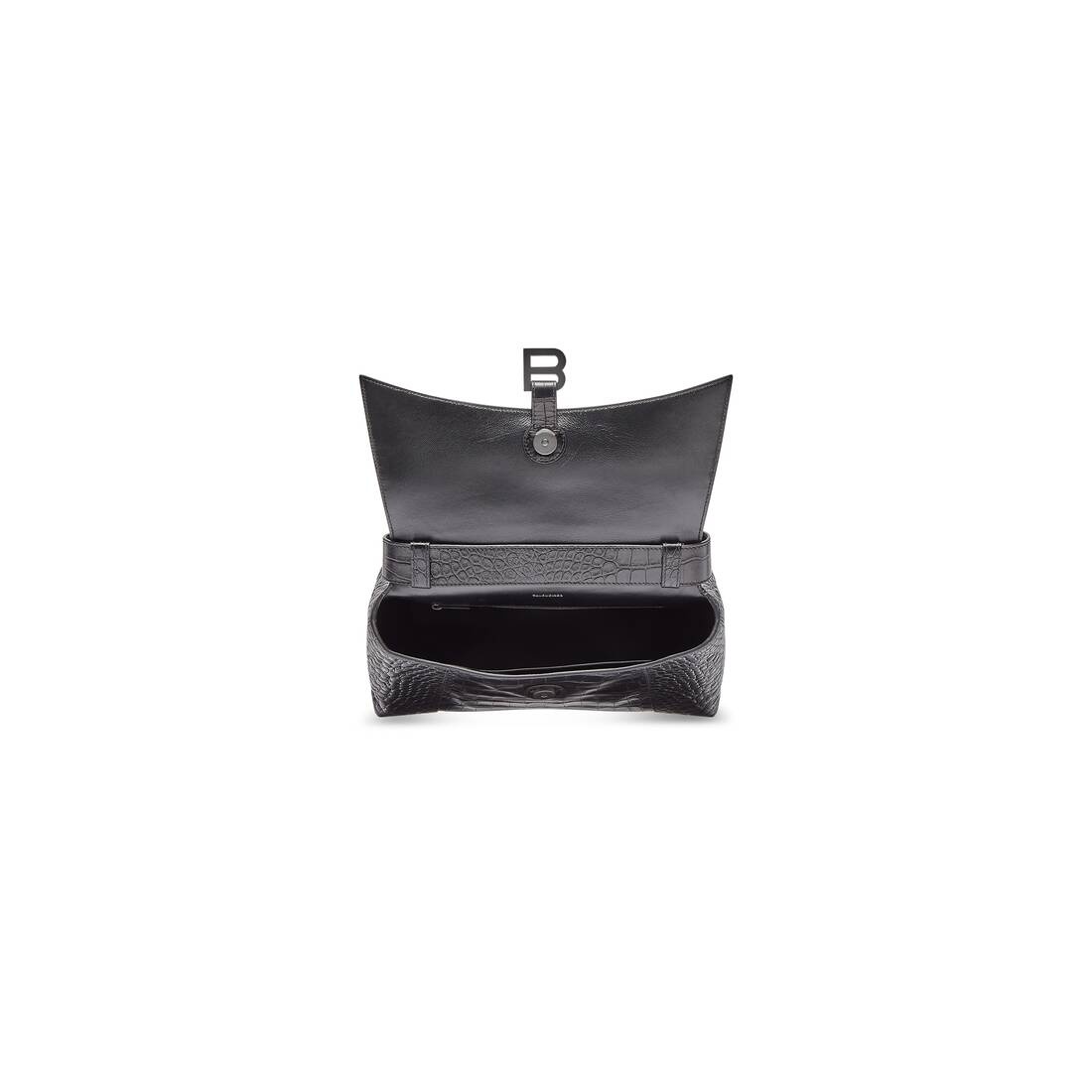Women's Downtown Medium Shoulder Bag Crocodile Embossed in Black - 4