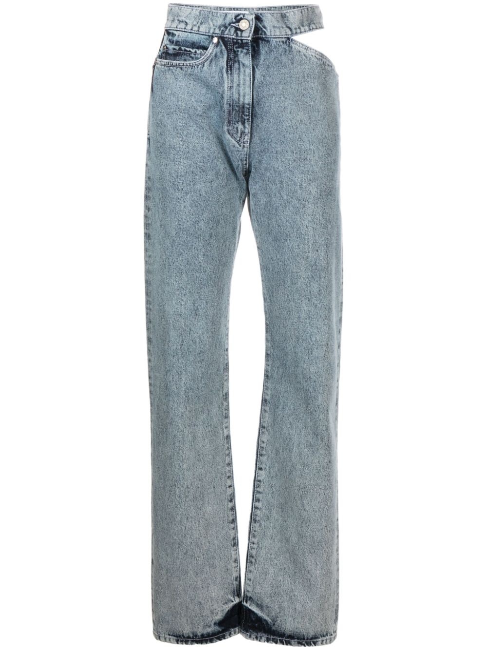 cut-out straight-leg jeans - 1