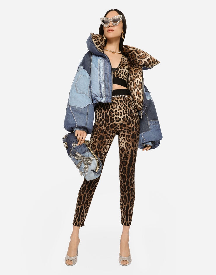 Leopard-print charmeuse leggings - 5