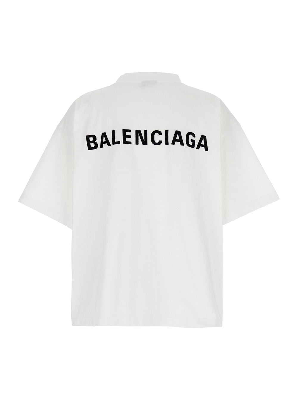 Balenciaga Women White Crewneck T-Shirt With Logo Lettering Embroidery On Front And Rear In Cotton W - 2
