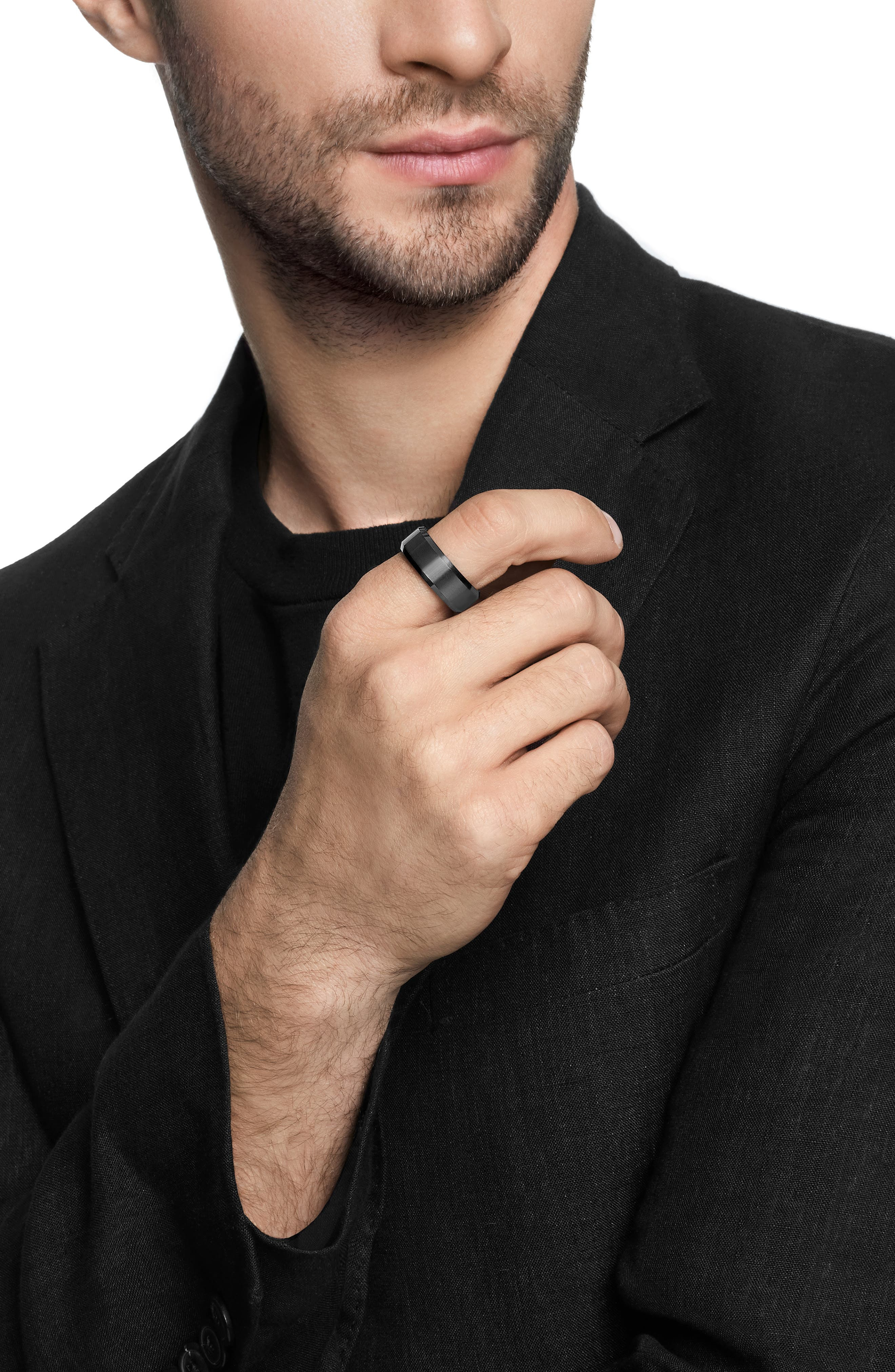 David Yurman Beveled Titanium Band in Black Titanium at Nordstrom - 3