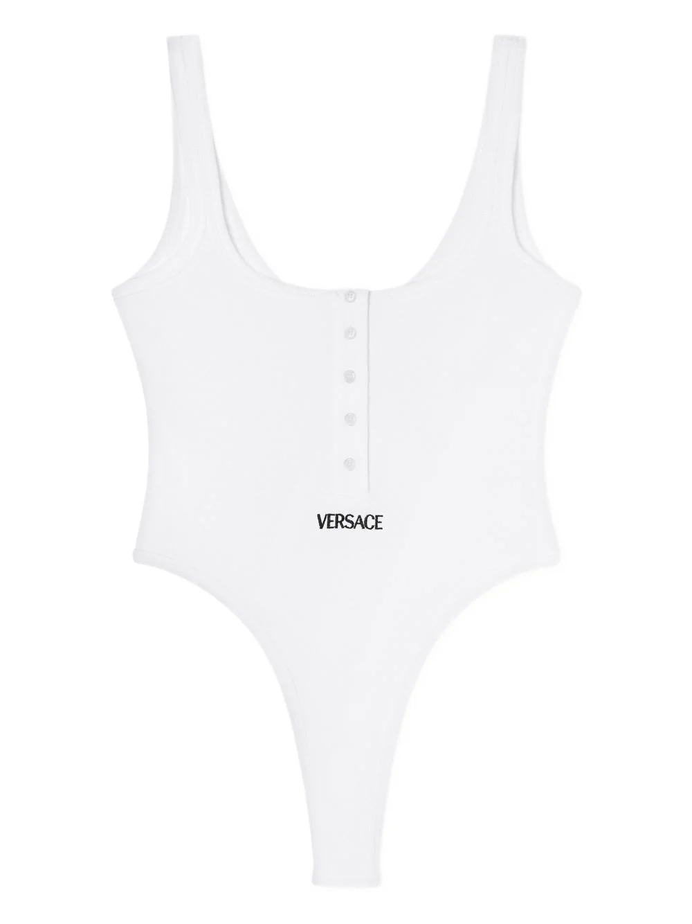 logo-embroidery ribbed bodysuit - 1