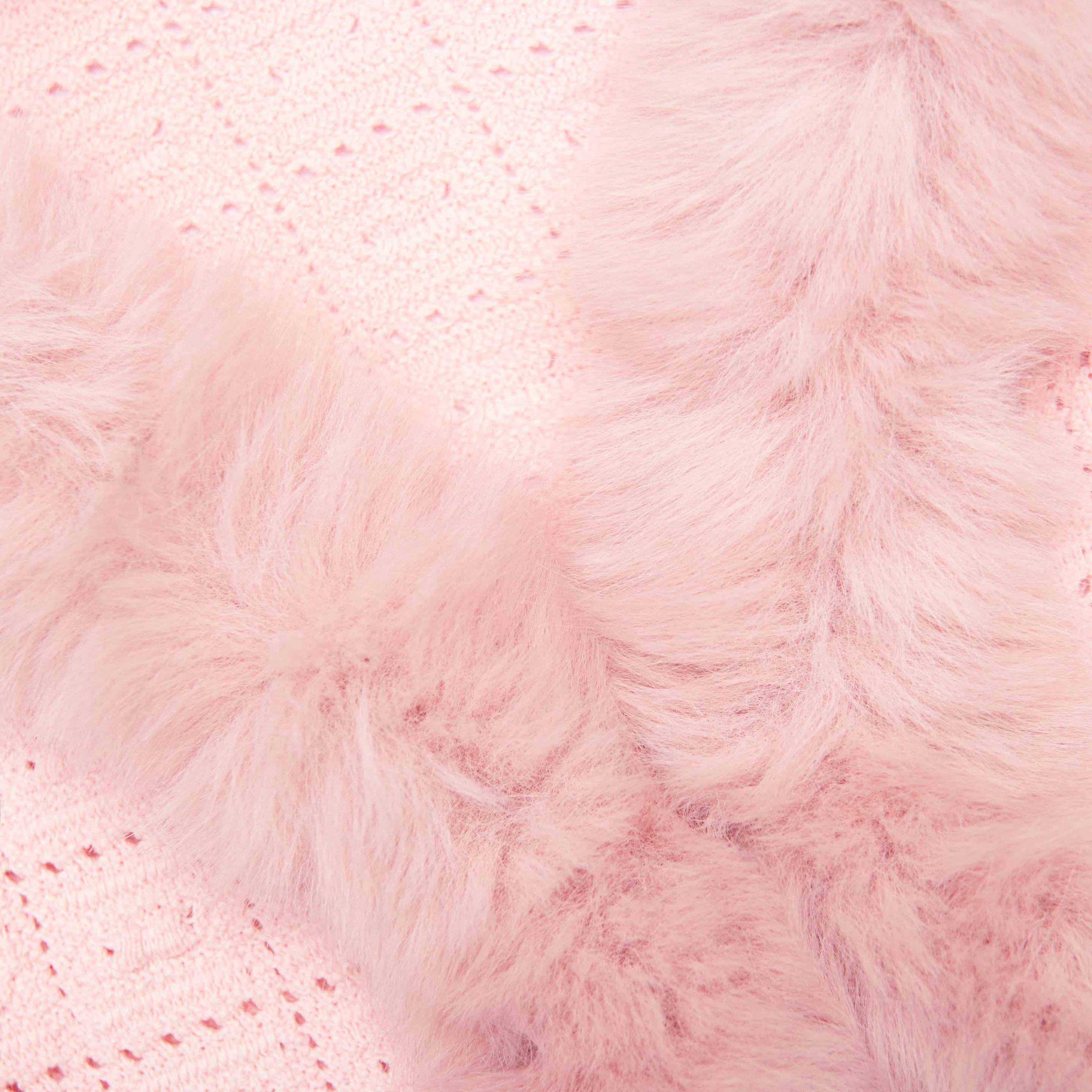 Pink Fur Collar Cardigan - 5