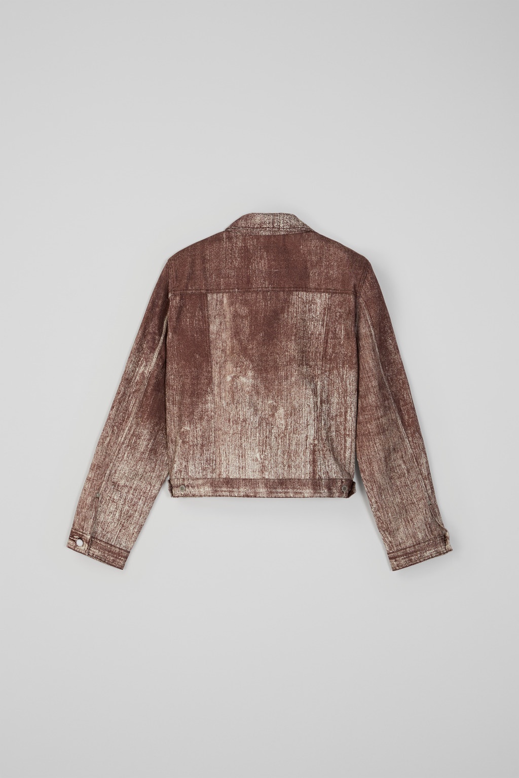Terracotta Paint Print Denim Jacket - 3