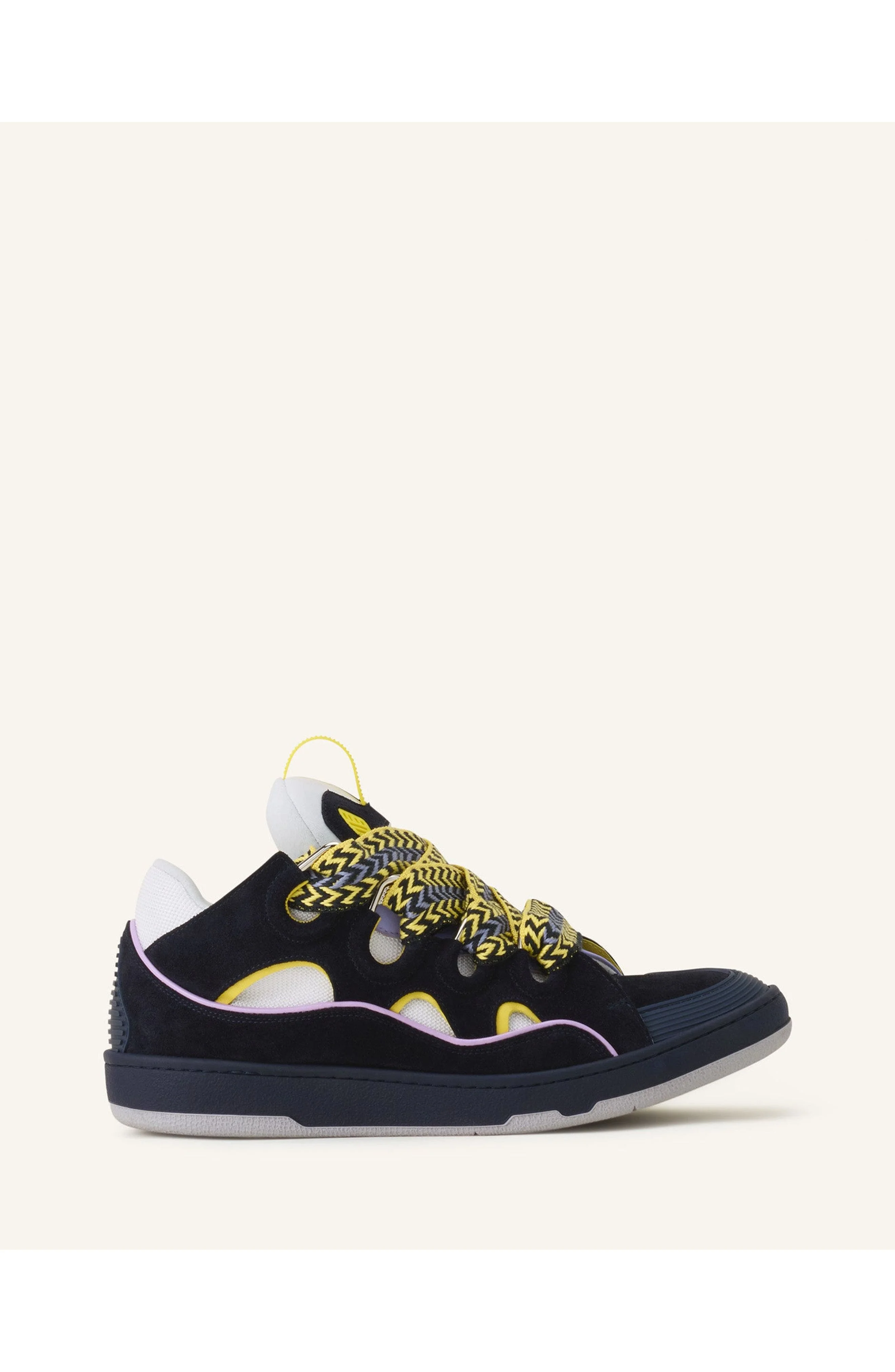 Lanvin Curb Leather Sneakers in Navy Blue/light Purple at Nordstrom - 1