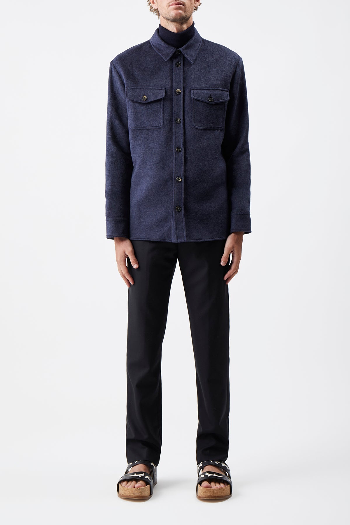 Lucas Overshirt in Midnight Winter Silk - 2