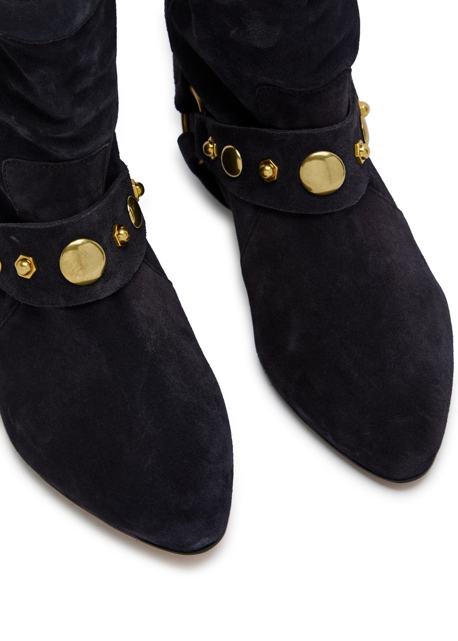 Isabel Marant étoile Stania Embellished Suede Mid-calf Boots - 3
