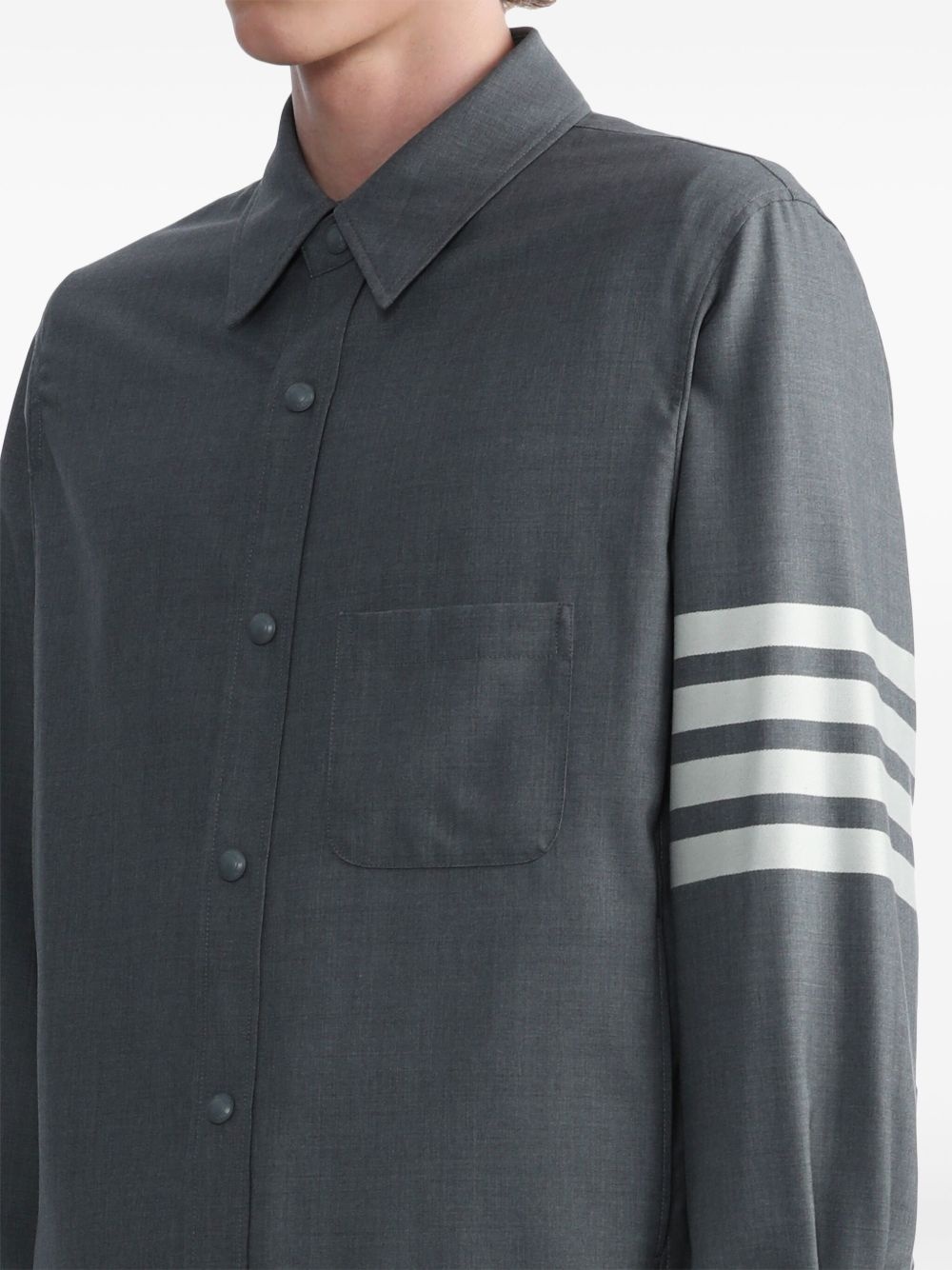 snap front shirt jacket - 5