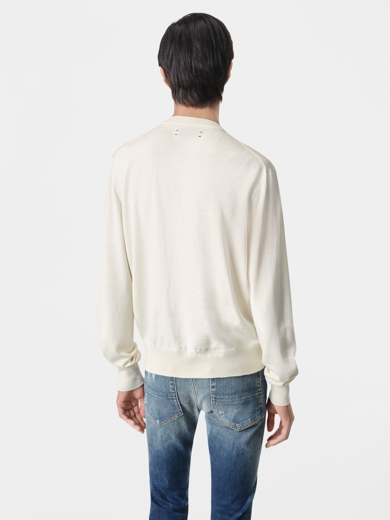 LONG SLEEVE CREW-ALABASTER - 5
