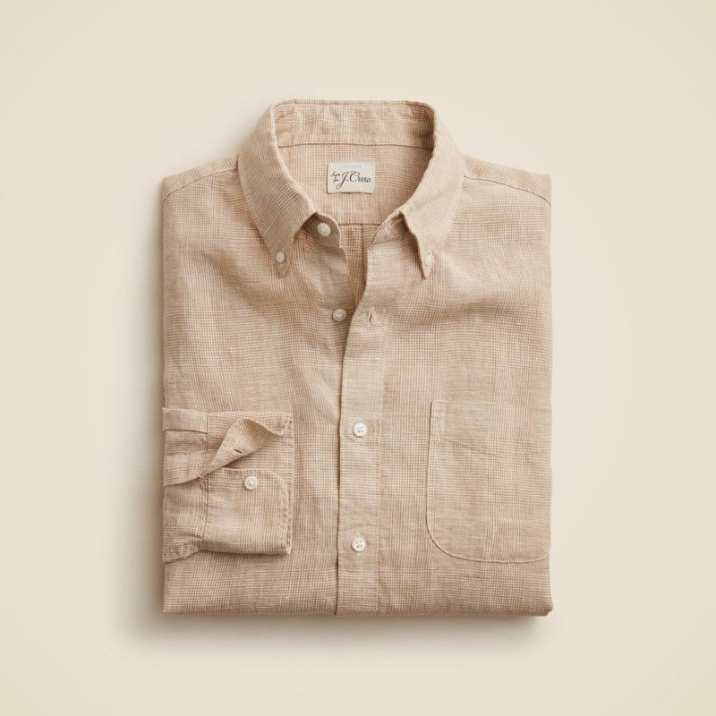 Baird McNutt Irish linen shirt in plaid 1