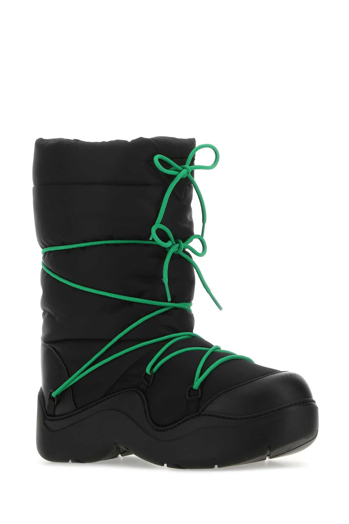 Bottega Veneta Men Black Nylon Puddle Bomber Boots - 2