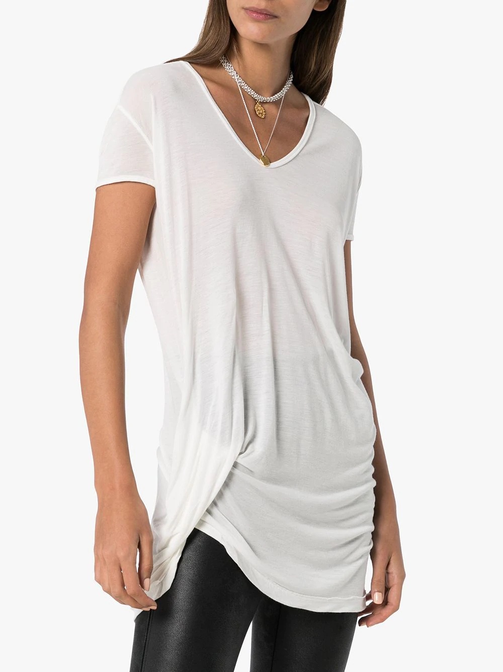 draped T-shirt - 3