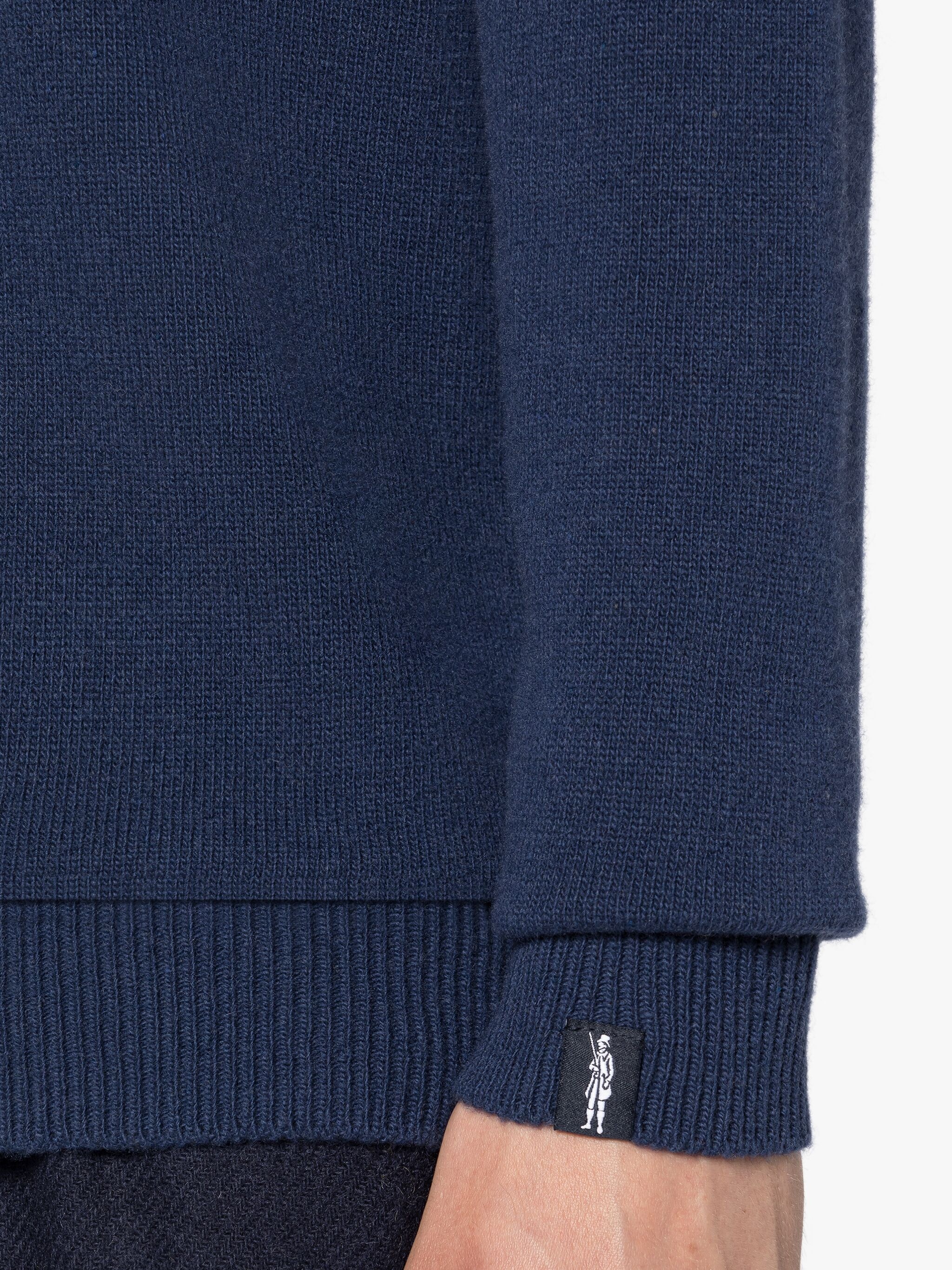 INDIGO MERINO WOOL & CASHMERE LOGO CREWNECK SWEATER - 6