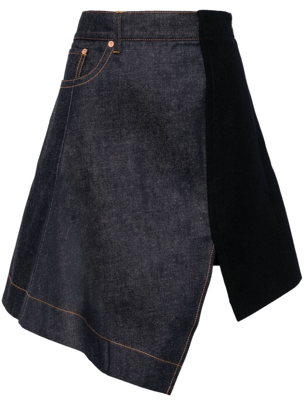 asymmetric denim skirt - 1