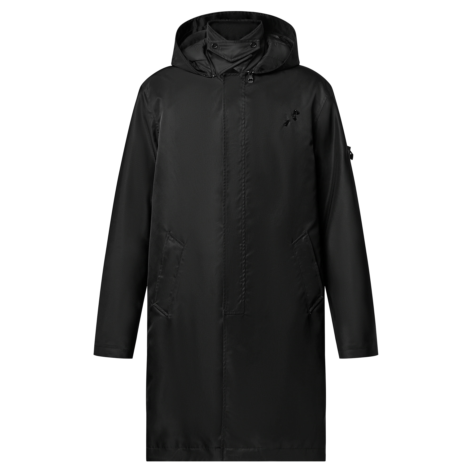 Nylon Hooded Raincoat - 1