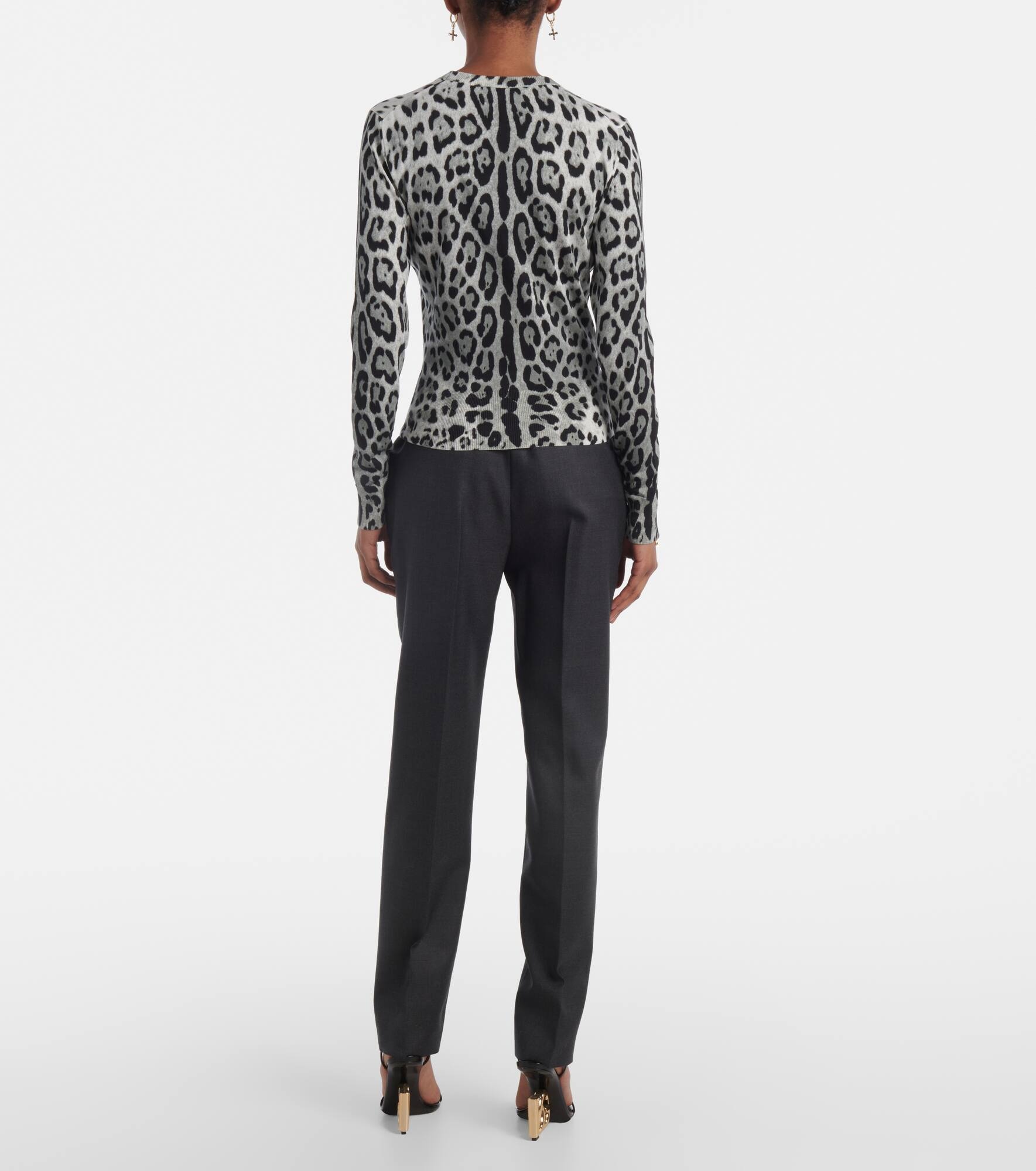 Animal-print silk sweater - 3