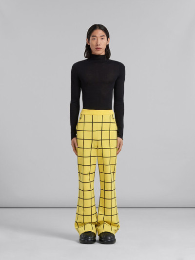 Marni YELLOW CHECKED VISCOSE TROUSERS outlook