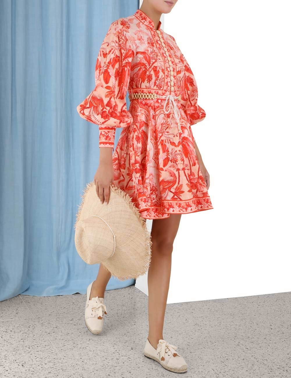 Zimmermann LYRE BILLOW SLEEVE MINI DRESS - 3916DSS224REPL | REVERSIBLE