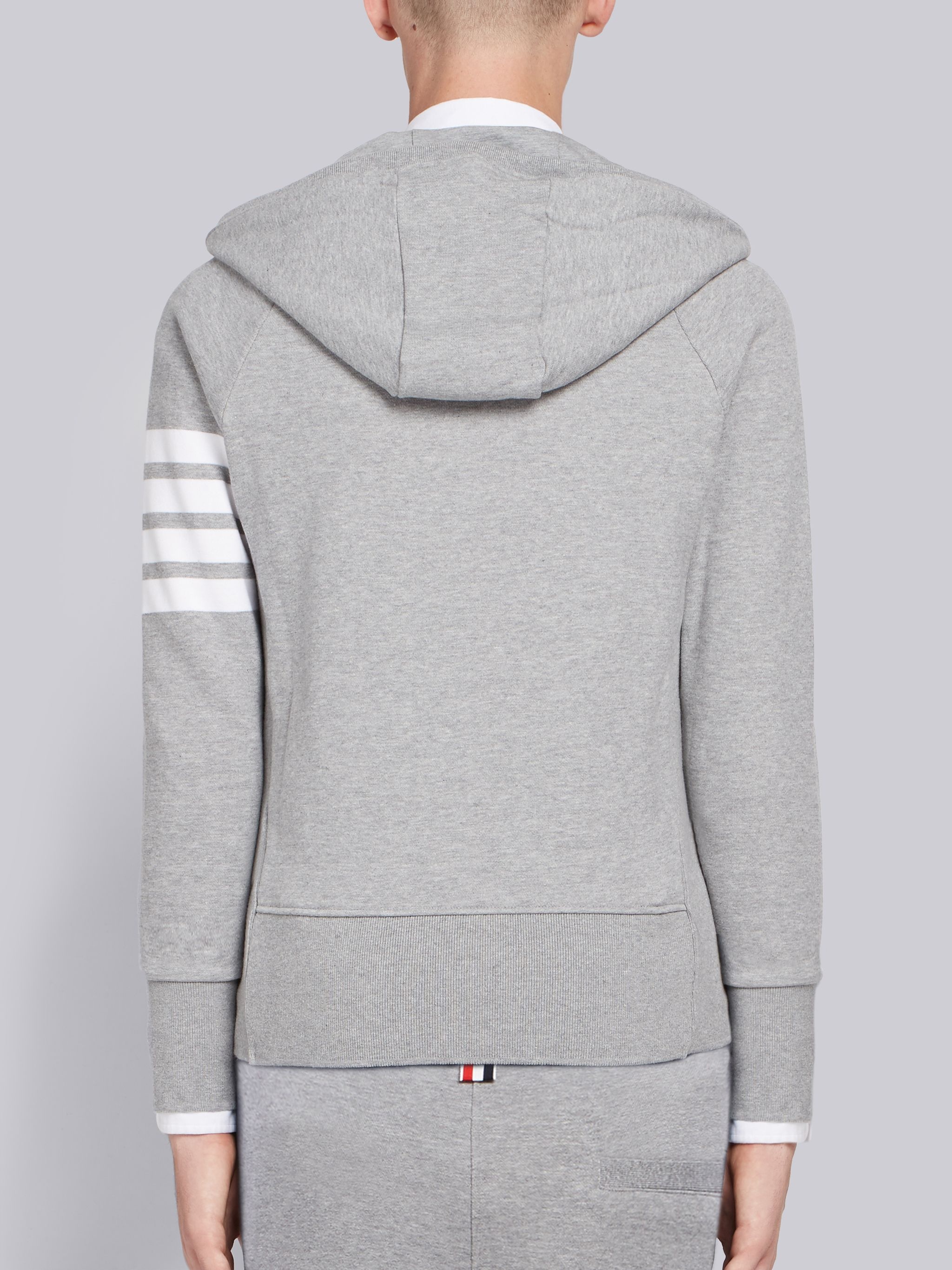 Light Grey Loopback Jersey Knit Engineered 4-bar Classic Hoodie - 3