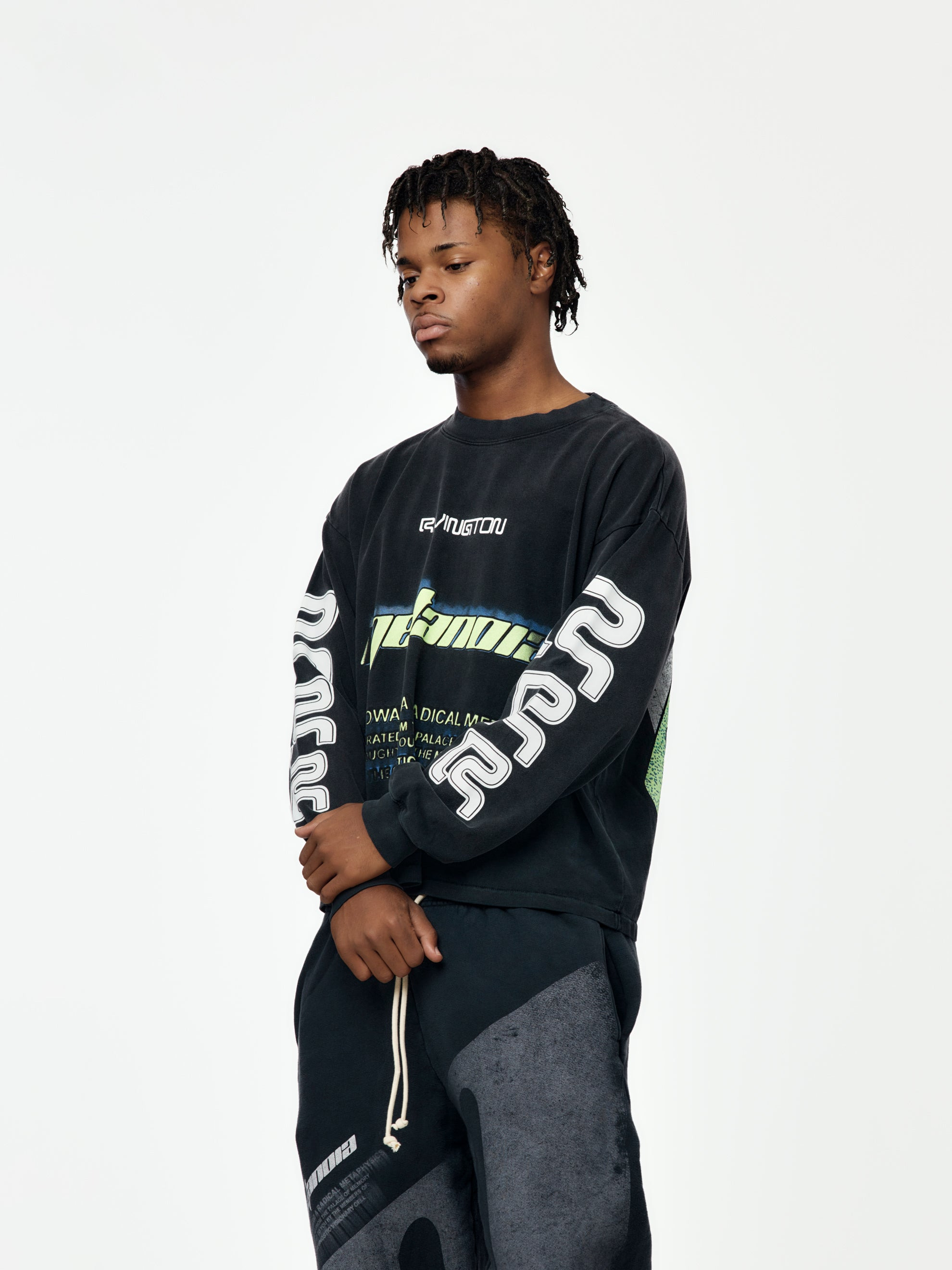 RADICAL PAPER GARDEN LS TEE (FADED BLACK) - 2