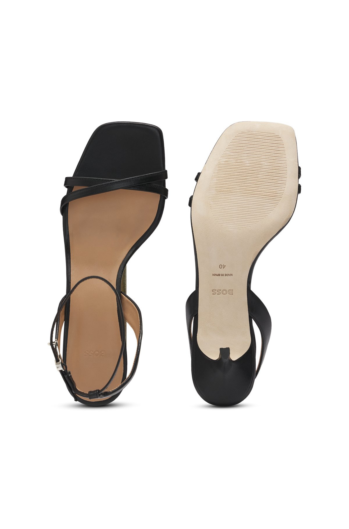 LEATHER SANDALS WITH DOUBLE B MONOGRAM - 5