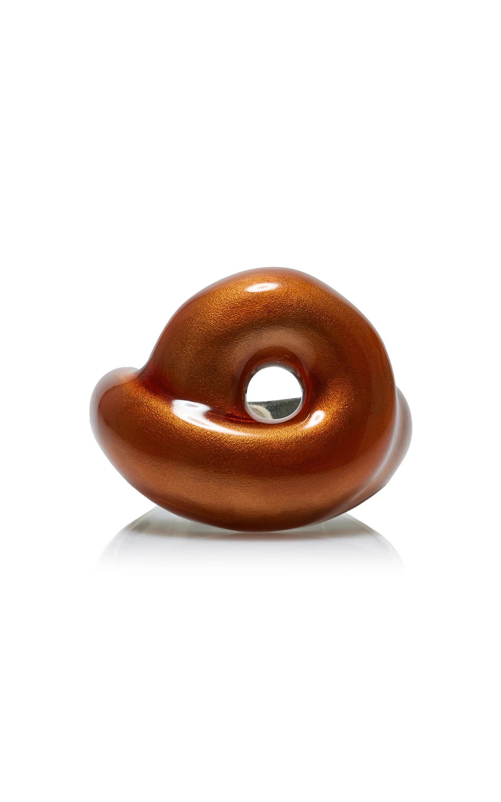 Sterling Silver Enamel Ring orange - 1