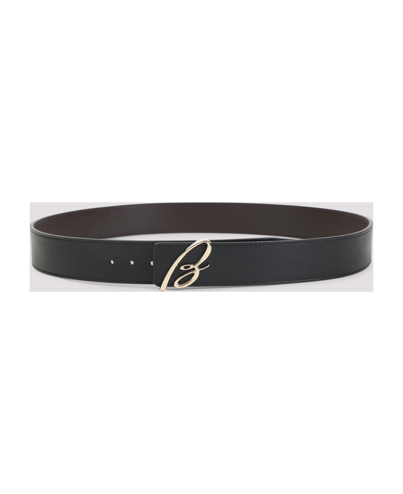 B Logo Reversible Leather Belt - 3