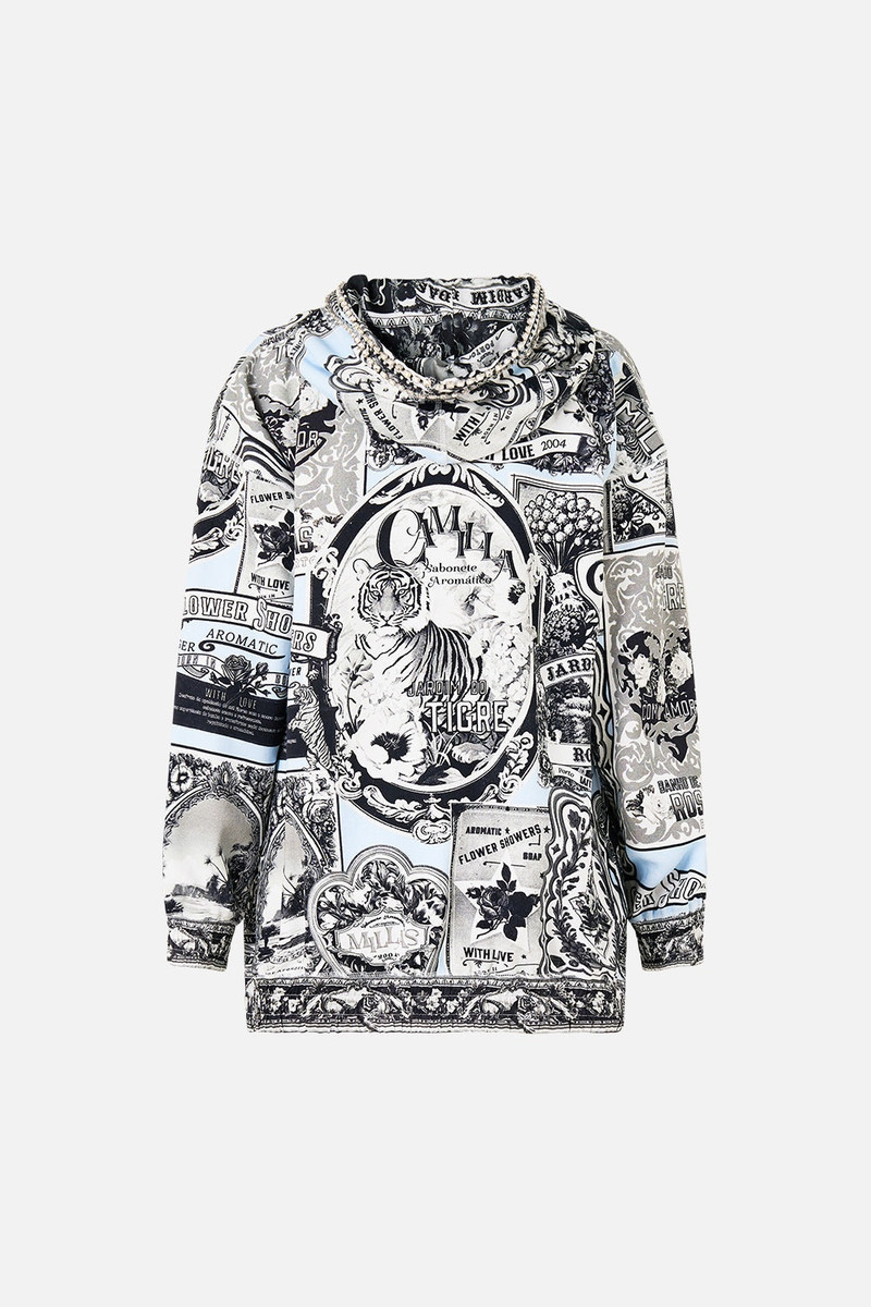 SILK BAND OVERSIZED HOODIE WITH POCKETS 7