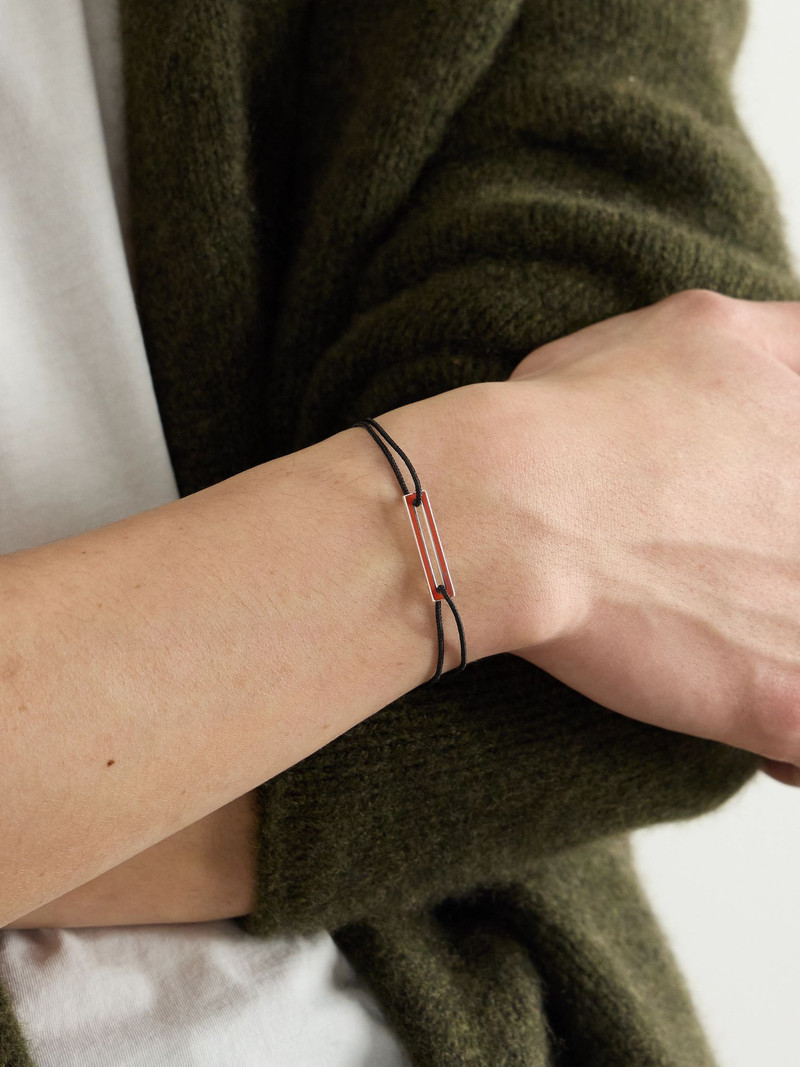 le gramme Le 1.7g Sterling Silver, Enamel and Cord Bracelet Red outlook