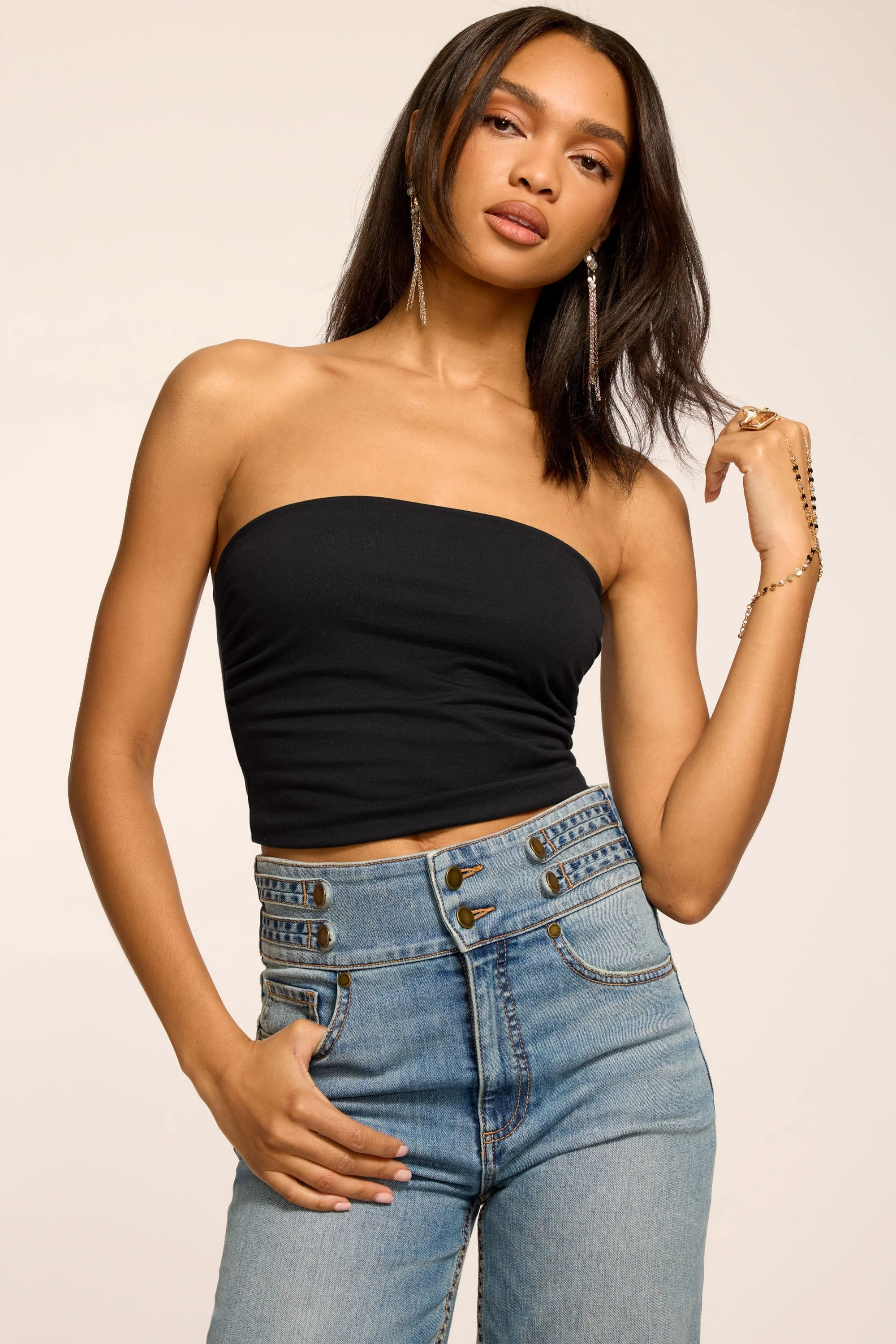 Raya Solid Jersey Tube Top - 1